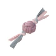 Happy Pet Little Rascals Fleecy Rope Ball Tugger Pink Pack x 3