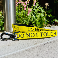 DO NOT TOUCH Yellow Carabiner Clip Lead 1M 25mm wide M/L