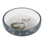 Cat Bowl For Short-Nosed Breeds Ceramic 0.3l 15cm Grey