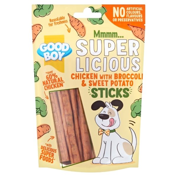 GOOD BOY Super Licious Chk/Broc/S-Pot    Sticks  12X100g