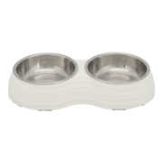 Trixie Bowl Set - White Melamine & Stainless Steel