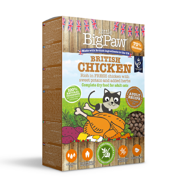 Little Big Paws British Chicken Complete Dry Food Adult Cat 5 x 375g