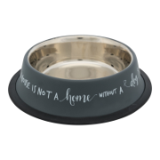 Trixie Stainless Steel Bowl - Grey with Graphic