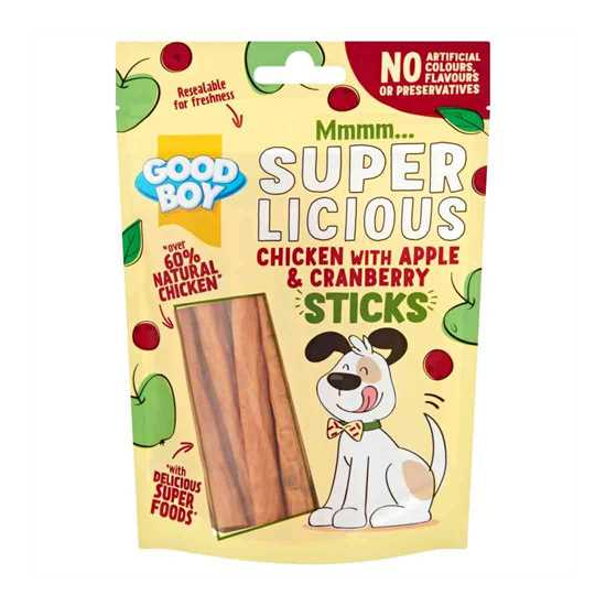 GOOD BOY Super Licious Chk/ Apple/Cran    Sticks  12X100g
