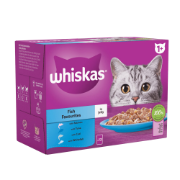 Whiskas Cat Pouch 1+ Fish/Fav In Jelly 4x12x85g 449067/DD28Y