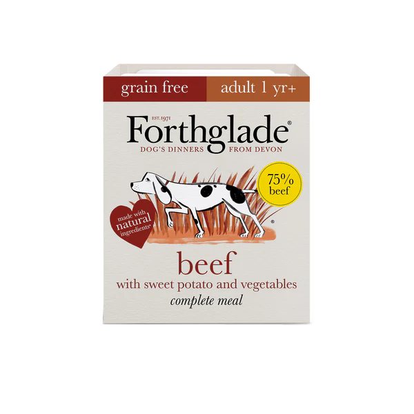 Forthglade Complete Grain Free Adult Beef with Sweet Potato Wet Dog Food 18 x 395g