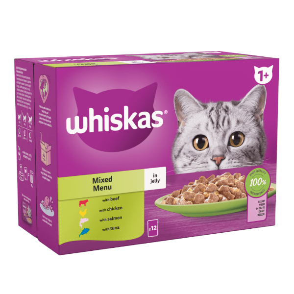 Whiskas Cat Pouch 1+ Mixed  Jelly 4x12x85g 442893/DC12J
