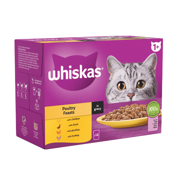 Whiskas Cat Pouch 1+ Poultry/Gravy 4x12x85g 449065/DD28W